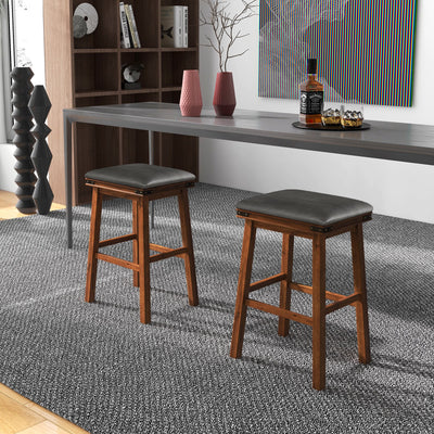 Set of 2 24/30 Inch Dining Bar Stool with Rubber Wood-30 inches