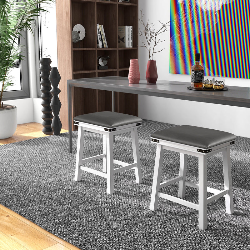 Set of 2 24/30 Inch Dining Bar Stool with Acacia Wood Frame-24 inches
