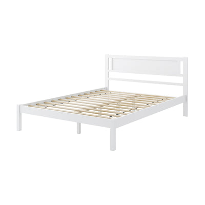 *Twin/Full/Queen Size Wood Bed Frame with Headboard and Wooden Slats Support - Queen