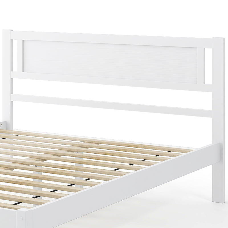 *Twin/Full/Queen Size Wood Bed Frame with Headboard and Wooden Slats Support - Queen