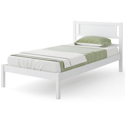 *Twin/Full/Queen Size Wood Bed Frame with Headboard and Wooden Slats Support - Twin