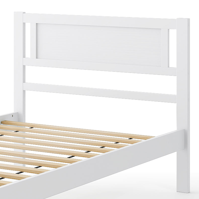 *Twin/Full/Queen Size Wood Bed Frame with Headboard and Wooden Slats Support - Twin
