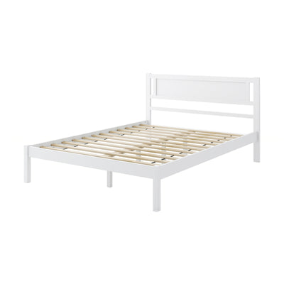 *Twin/Full/Queen Size Wood Bed Frame with Headboard and Wooden Slats Support - Full