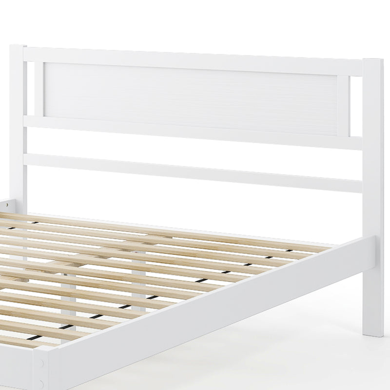 *Twin/Full/Queen Size Wood Bed Frame with Headboard and Wooden Slats Support - Full