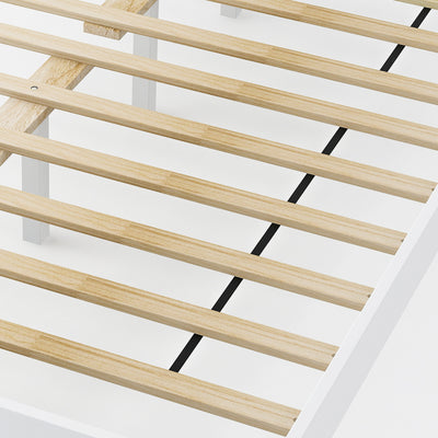*Twin/Full/Queen Size Wood Bed Frame with Headboard and Wooden Slats Support - Full