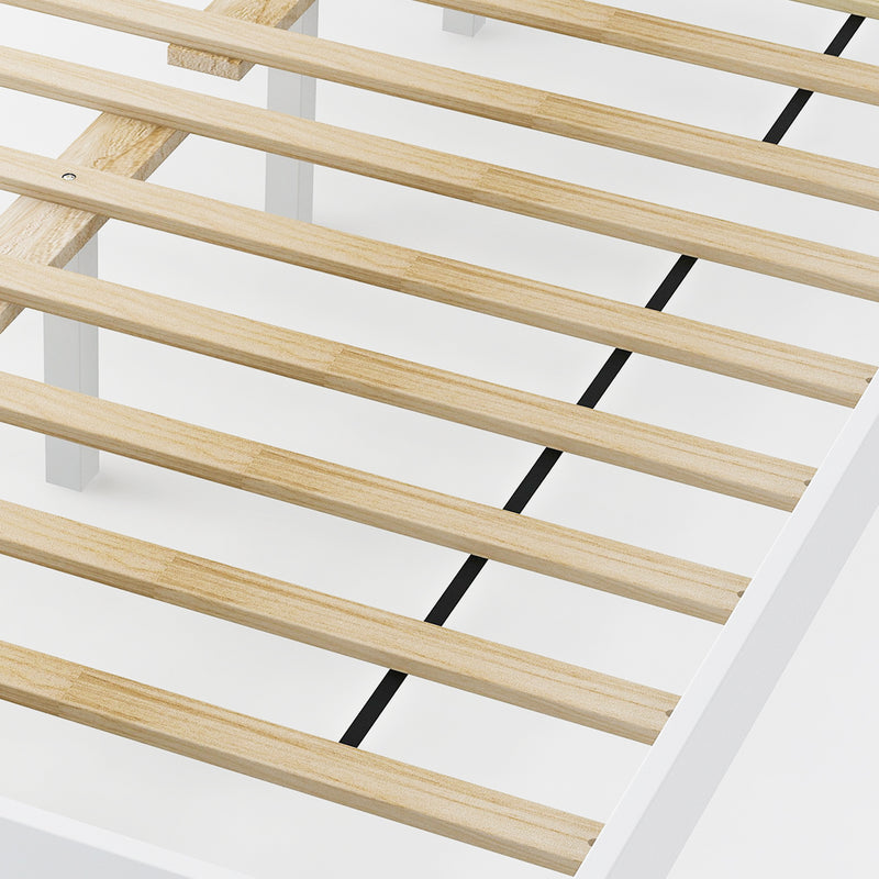 *Twin/Full/Queen Size Wood Bed Frame with Headboard and Wooden Slats Support - Full
