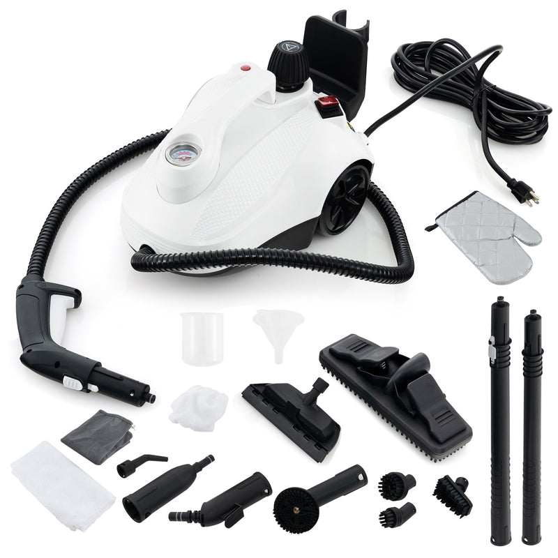 Multipurpose Steam Cleaner 1800W Portable Household Steamer with 61 oz Tank-Gray & White