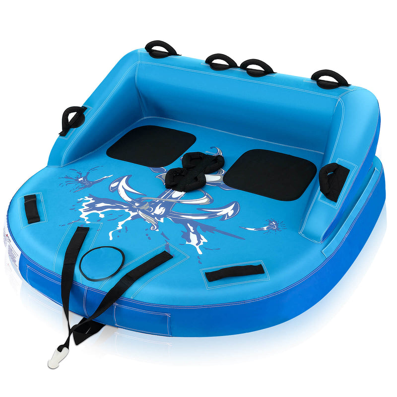 *2 Person Water Sport Inflatable Towable Tubes for Boating - Blue