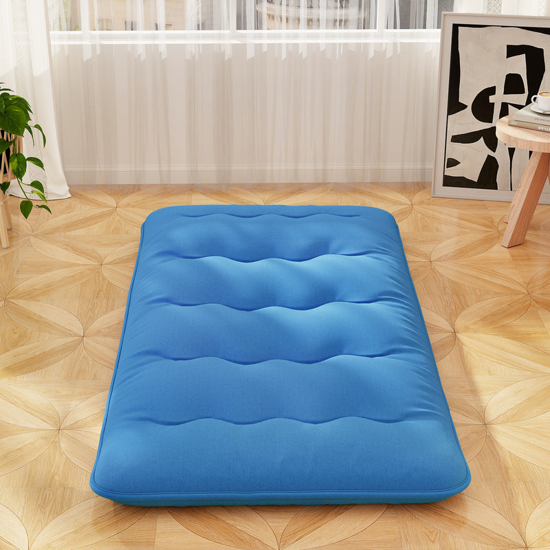 *Futon Mattress with Washable Cover and Carry Bag - Blue - Twin Size