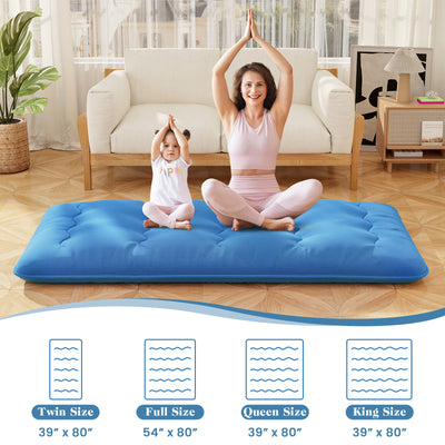*Futon Mattress with Washable Cover and Carry Bag - Blue - Twin Size