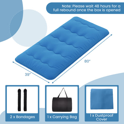 *Futon Mattress with Washable Cover and Carry Bag - Blue - Twin Size