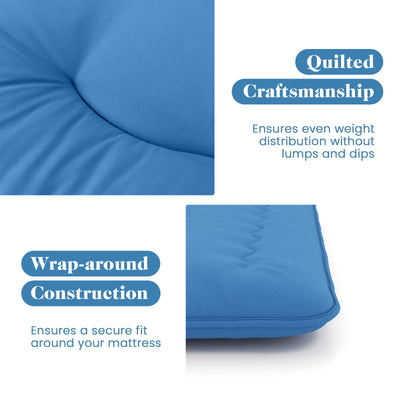 *Futon Mattress with Washable Cover and Carry Bag - Blue - Queen Size