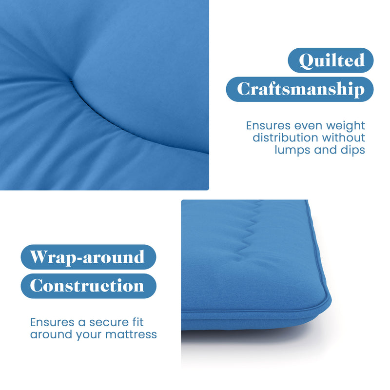 *Futon Mattress with Washable Cover and Carry Bag - Blue - Queen Size