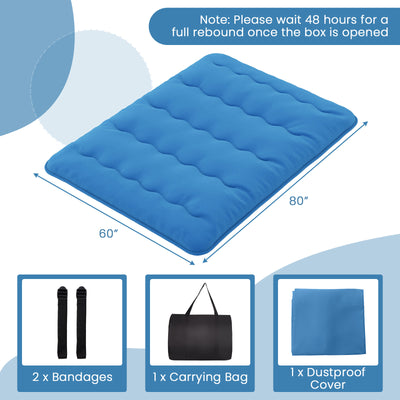 *Futon Mattress with Washable Cover and Carry Bag - Blue - Queen Size