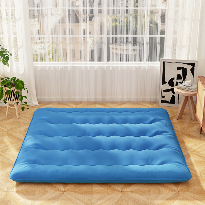 *Futon Mattress with Washable Cover and Carry Bag - Blue - King Size