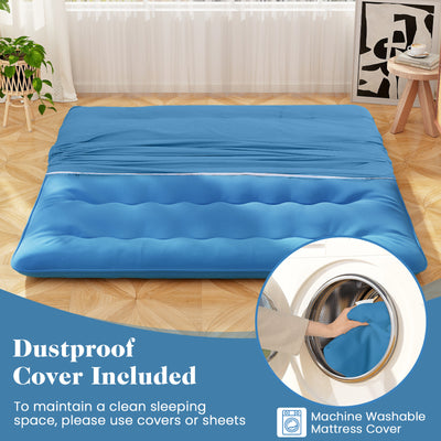*Futon Mattress with Washable Cover and Carry Bag - Blue - King Size