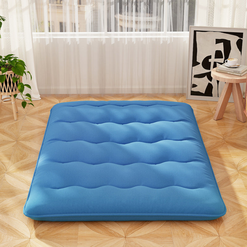 *Futon Mattress with Washable Cover and Carry Bag - Blue - Full Size