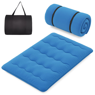 *Futon Mattress with Washable Cover and Carry Bag - Blue - Full Size