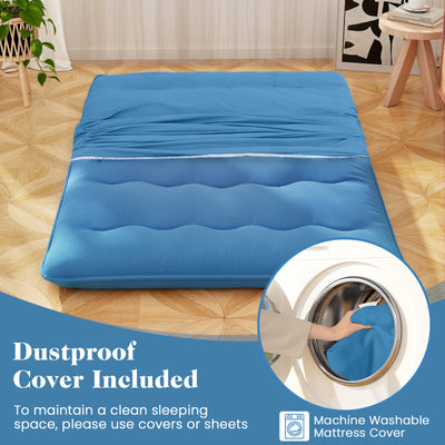 *Futon Mattress with Washable Cover and Carry Bag - Blue - Full Size