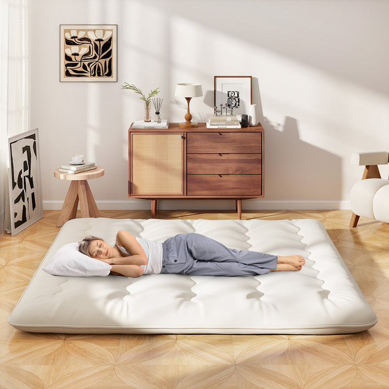 Queen/King/Twin/Full Futon Mattress Floor Sleeping Pad with Washable C