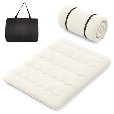 *Futon Mattress with Washable Cover and Carry Bag - Beige - Queen Size