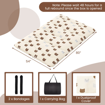 *Futon Mattress with Washable Cover and Carry Bag - Multicolor - Full Size