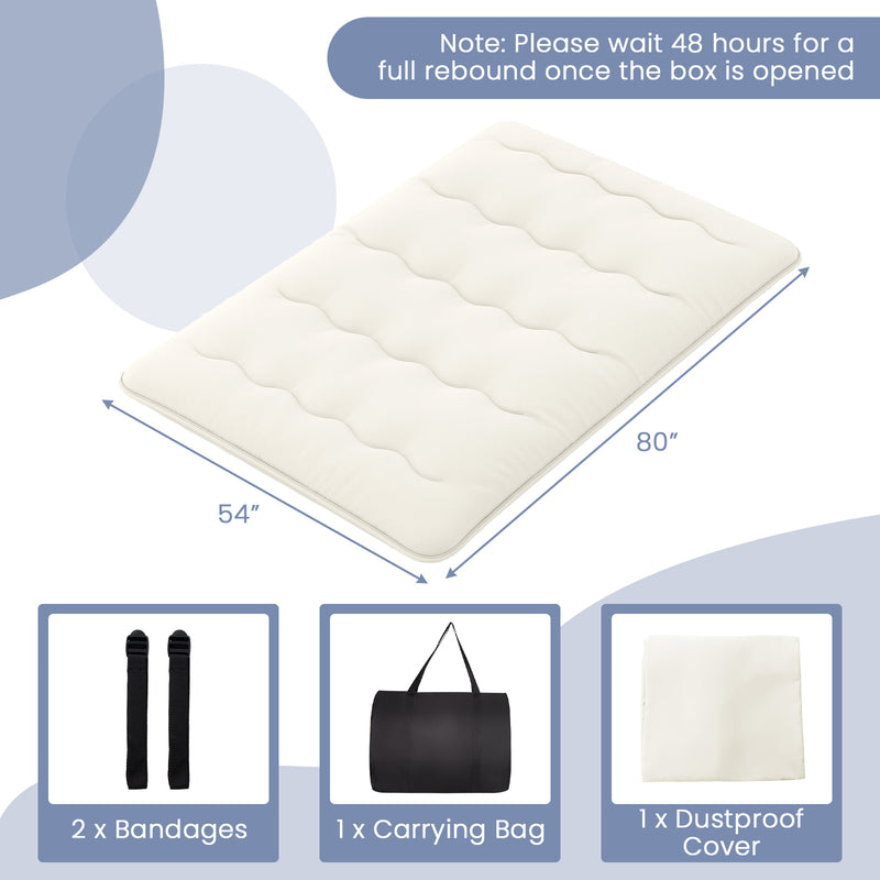 *Futon Mattress with Washable Cover and Carry Bag - Beige - Full Size