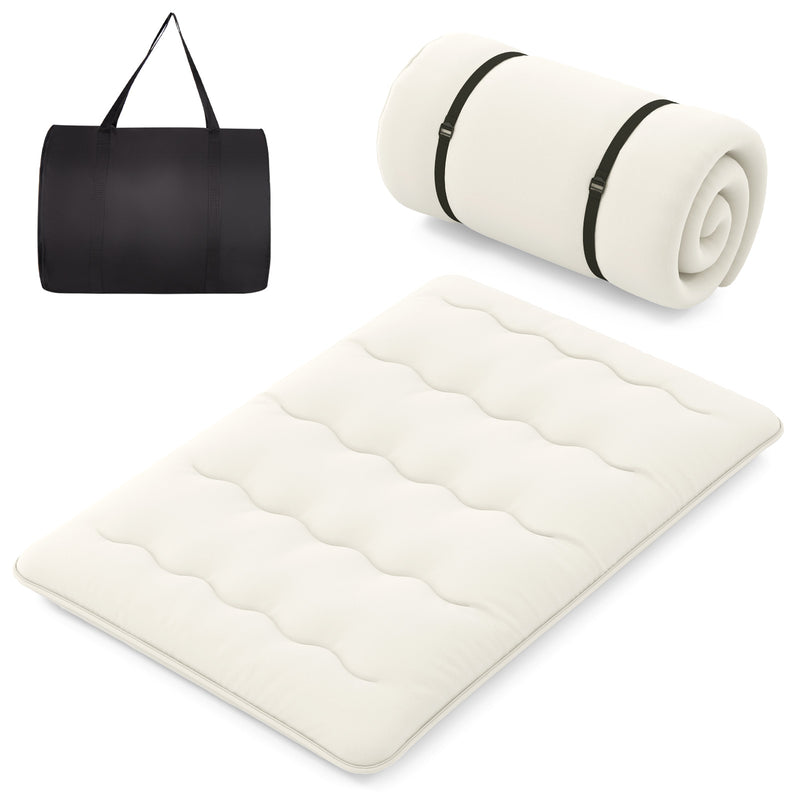 *Futon Mattress with Washable Cover and Carry Bag - Beige - Full Size