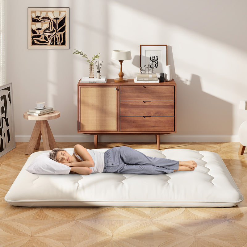 *Futon Mattress with Washable Cover and Carry Bag - Beige - Full Size