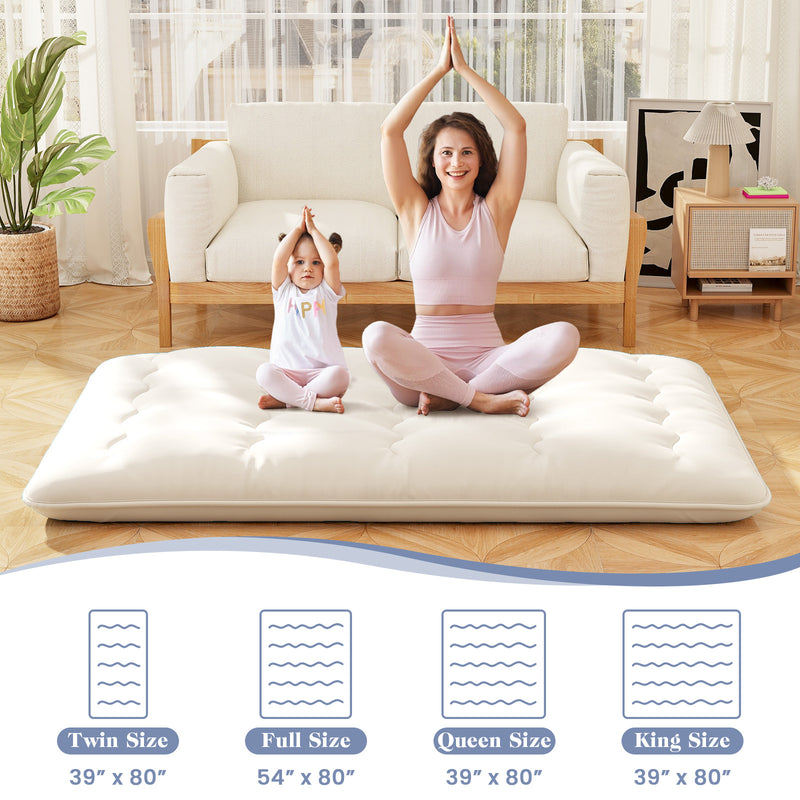 *Futon Mattress with Washable Cover and Carry Bag - Beige - Full Size