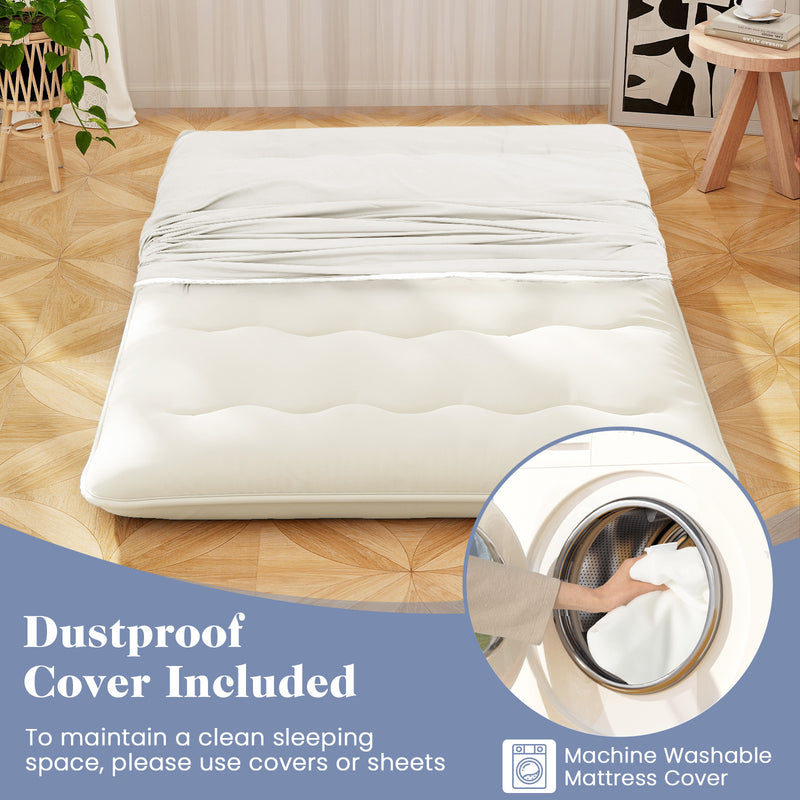*Futon Mattress with Washable Cover and Carry Bag - Beige - Full Size