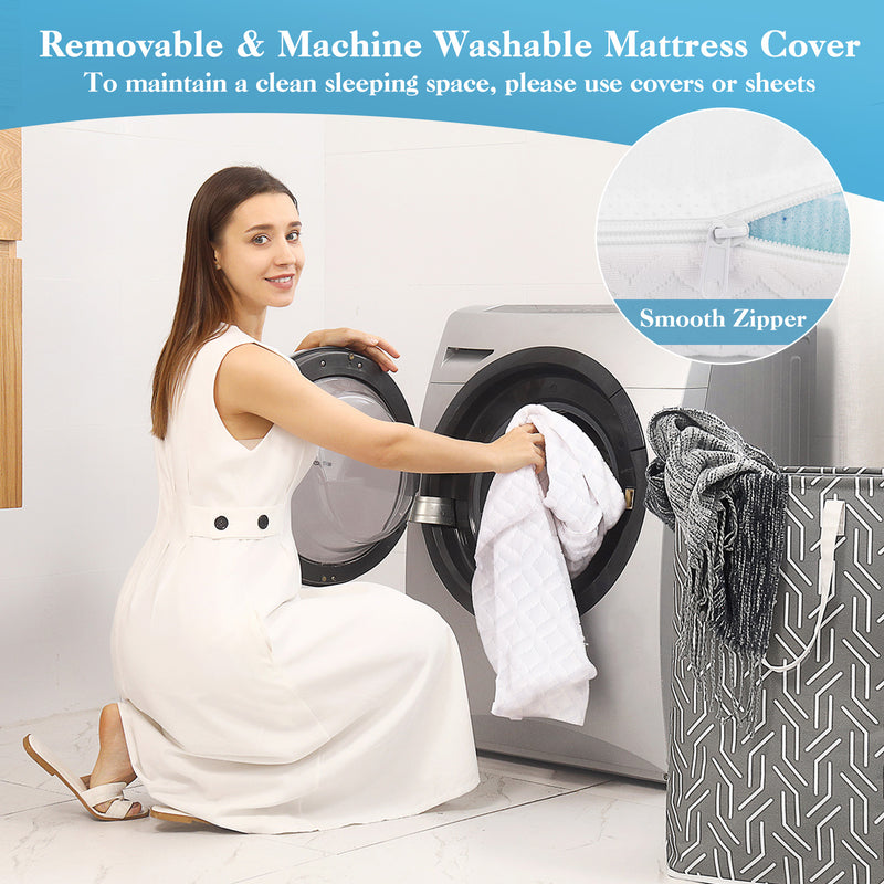 *3 Inch Gel-Infused Memory Foam Mattress Topper with Removable Cover - Twin Size