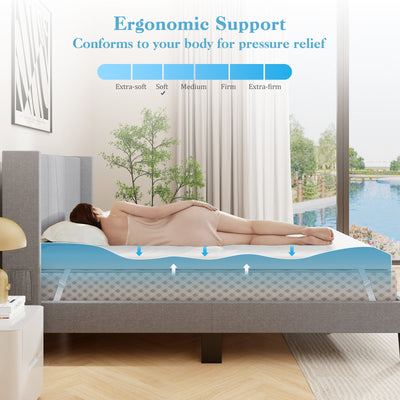 *3 Inch Gel-Infused Memory Foam Mattress Topper with Removable Cover - Twin Size