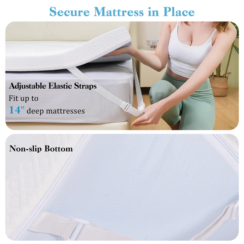 *3 Inch Gel-Infused Memory Foam Mattress Topper with Removable Cover - Twin Size