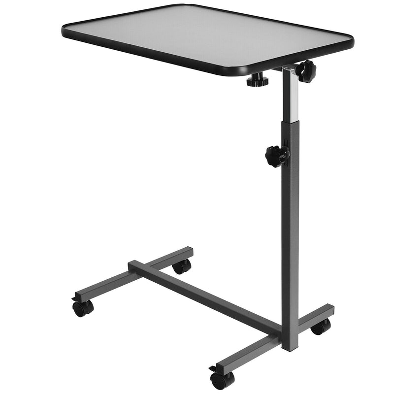 Overbed Rolling Table Food Tray-Gray