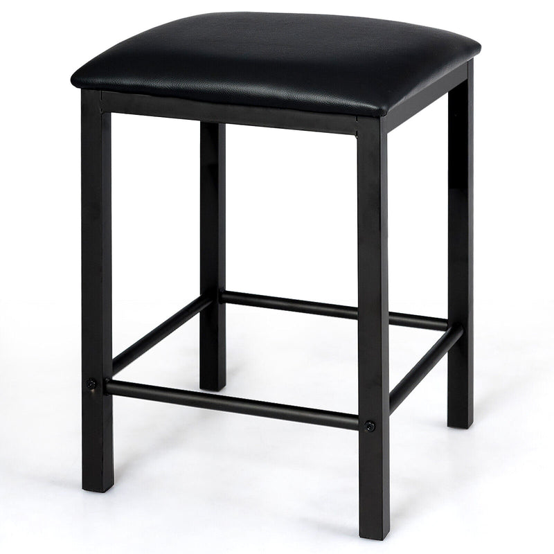 3 Pieces Kitchen Counter Height Faux Marble Table 2 Chairs Set