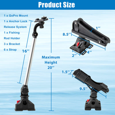 *360° Rotatable Fishing Boat Kayak Accessory Set of 3