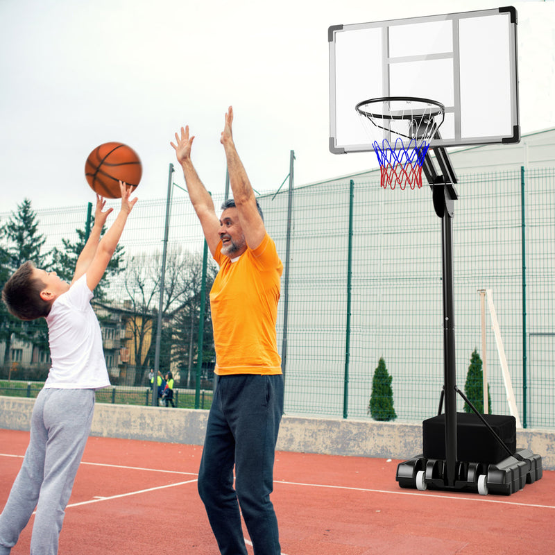 *4.9-10 Feet Adjustable Basketball Hoop with Shatterproof Backboard