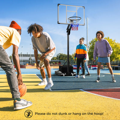*4.9-10 Feet Adjustable Basketball Hoop with Shatterproof Backboard