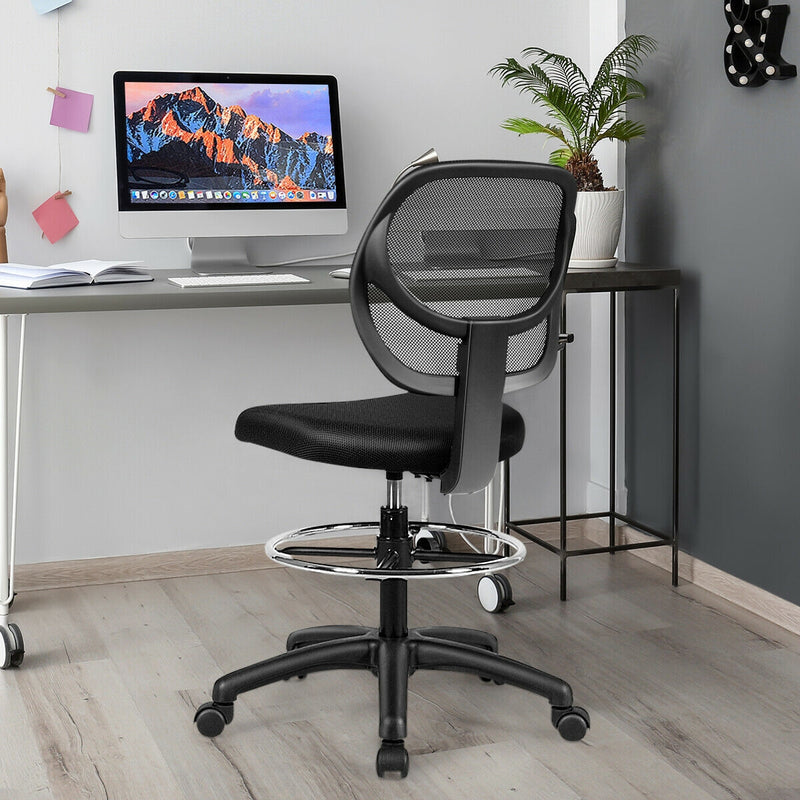 *Adjustable Height Mid Back Mesh Drafting Office Chair