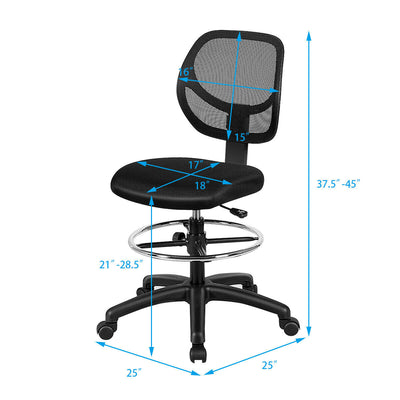 *Adjustable Height Mid Back Mesh Drafting Office Chair