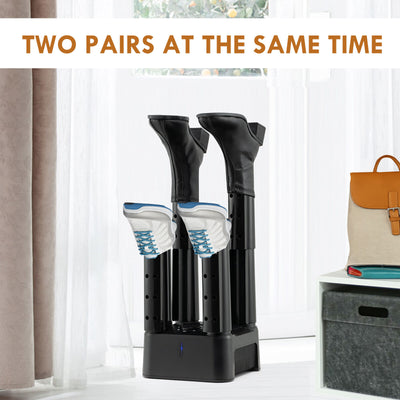 Prevent Odor Mold & Bacteria 4 Shoe Electric Dryer with Timer-Black