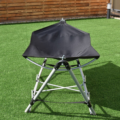 Portable Folding Steel Frame Hammock with Bag-Black