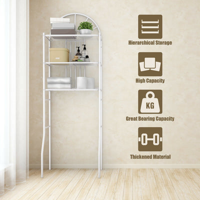 3-Tier Bathroom Rack Over-the-Toilet Storage Rack with 3 Shelves
