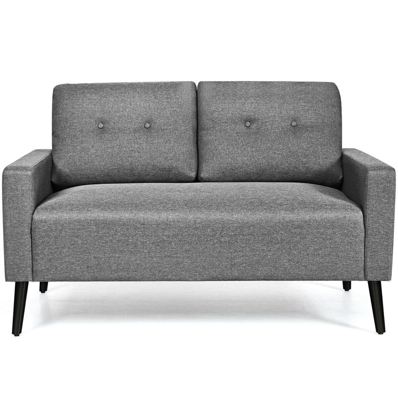 55 Inch Modern Loveseat Sofa with Cloth Cushion-Gray