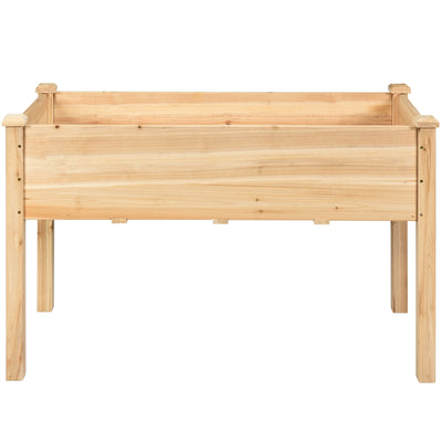 Wooden Raised Vegetable Garden Bed Elevated Grow Vegetable Planter - Natural