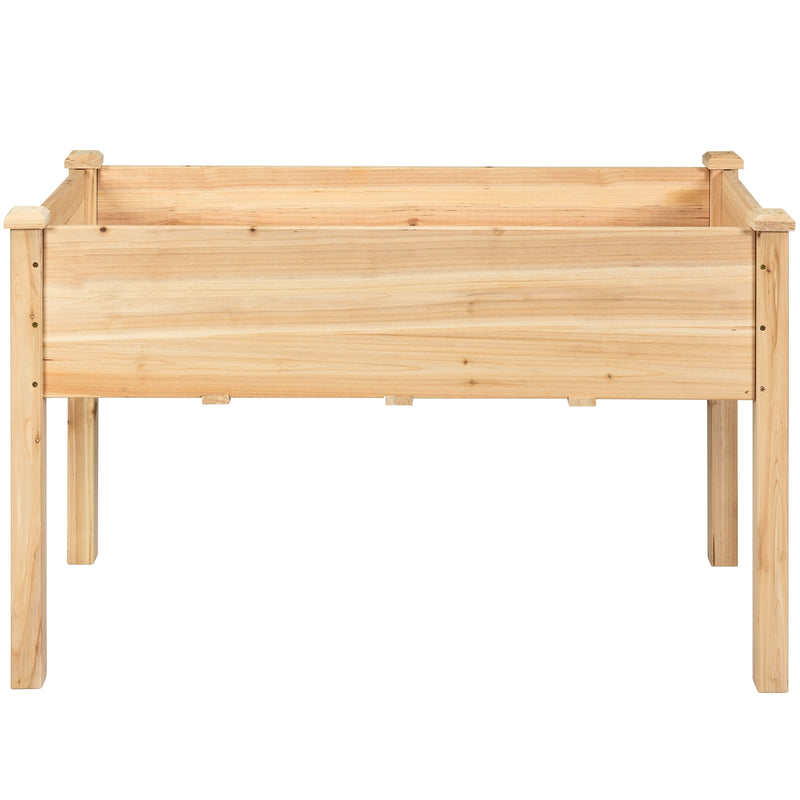 Wooden Raised Vegetable Garden Bed Elevated Grow Vegetable Planter - Natural