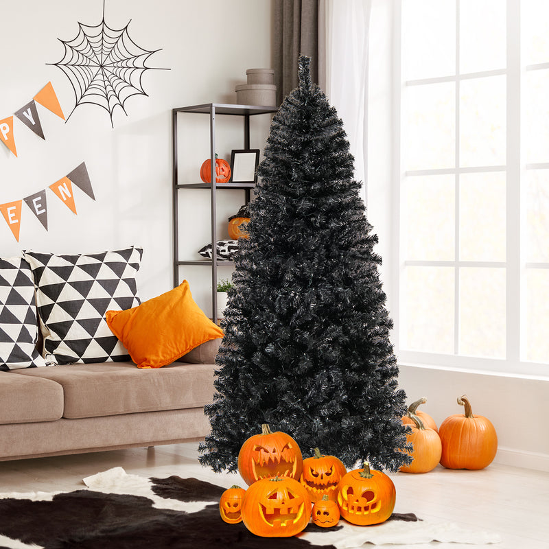 6/7 FT Artificial Christmas Tree with Bendable Top Section and Warm Light-6 FT