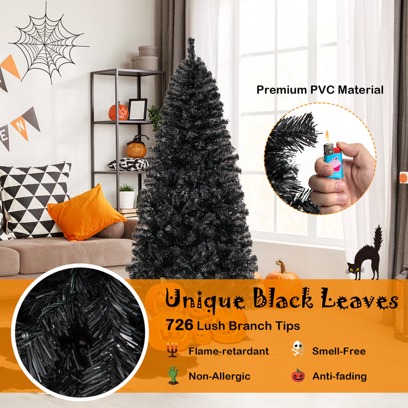 6/7 FT Artificial Christmas Tree with Bendable Top Section and Warm Light-6 FT