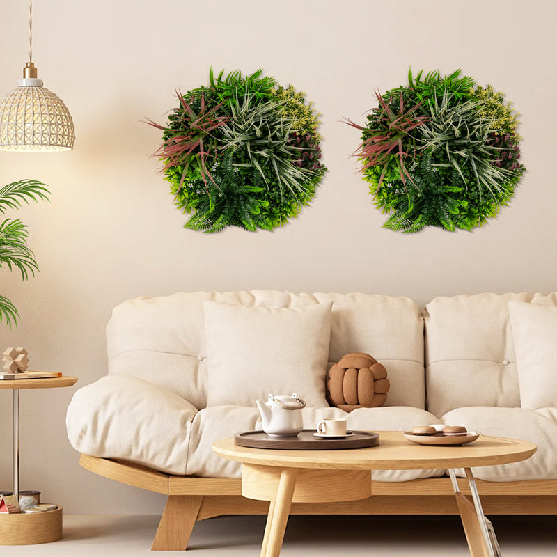 2 Pack Square Framed Artificial Foliage Wall Art
